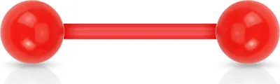 Produktbild von viva-adorno Barbell Piercing Stab Zungenpiercing Kunststoff Kunststoff Kugeln verschiedene Farben Z312,Rot