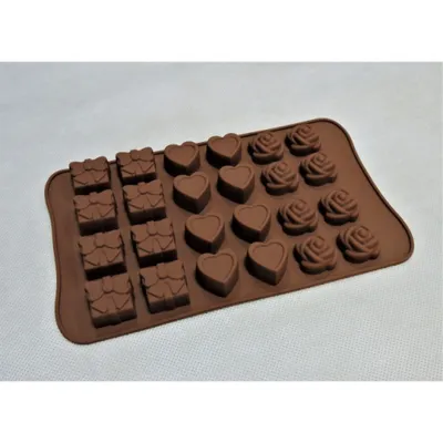 Imagen del producto de Molde de silicona para bombones de chocolate, tamaño aproximado: 22 x 14 cm