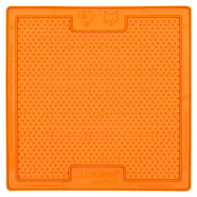 Produktbild von LickiMat Soother Classic-  Leckmatte für Hunde, Farbe:orange, Größe:small - 20 x 20cm