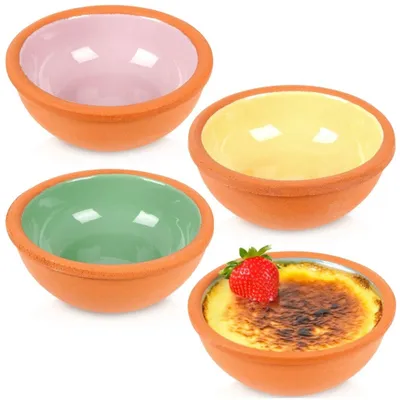 Immagine prodotto di Set di ciotoline in Vetroceramica, 150 ml, 4 colori, adatte al forno.