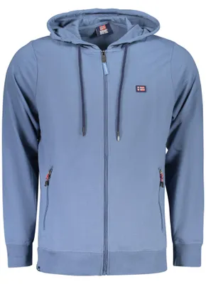 Produktbild von Herren Langarm-Hoodie Blau mit Reißverschluss & Kapuze - Norwegen 1963