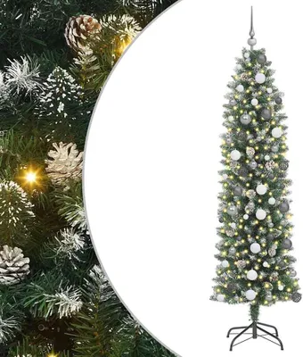 Immagine prodotto di vidaXL Albero di Natale artificiale sottile verde e bianco 210 cm