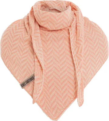 Produktbild von Knit Factory Vera Dreiecksschal - Ecru/Apricot - 190x65 cm
