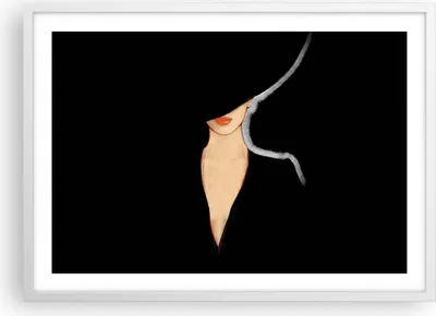Produktbild von Gerahmtes Poster - Weißer Rahmen - Schwarz Frau Hut - 70x50 cm - Wand Bild - Wanddeko - Wandbilder - Kunstposter - Wandposter - Bilderrahmen - Bilder - Kunstdruck - Wandbild - P2WAA70x50-4341