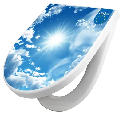 Produktbild von WC Sitz mit Absenkautomatik D Form Motiv Clouds [TDW3 10095]