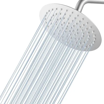 Immagine prodotto di Doccia a soffione Regendusche, diametro 20 cm, rotonda, in acciaio inossidabile spazzolato, modello 304, con ugelli anticalcare e a risparmio idrico