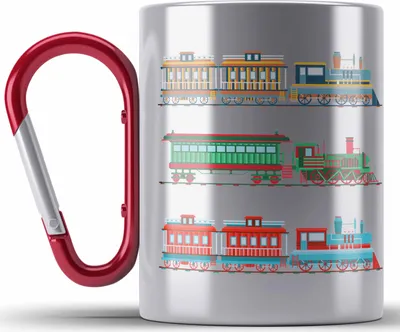Produktbild von Trendation - Züge Edelstahl Tasse Karabiner Geschenk Eisenbahner Lokführer Spruch Lokomotive Geschenkidee Eisenbahn Modelleisenbahn (Rot)