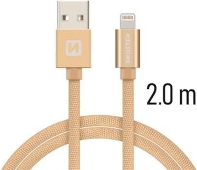 Obrázok produktu pre Swissten 71523304, 2 m, Lightning, USB A, Samec, Samec, Zlato