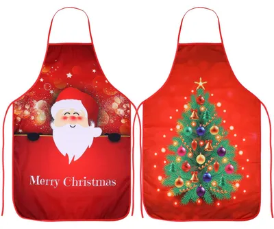 2 Weihnachtsschürzen, rot, 74x59 cm, Polyester, für Damen & Herren