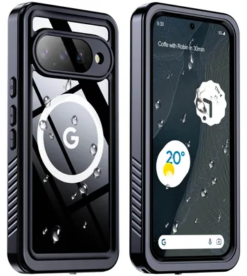 Obrázek produktu pro Vodotěsné pouzdro pro Google Pixel 11, kompatibilní s MagSafe, prachotěsné a sněhotěsné, IP68 kompletní ochranné pouzdro s integrovanou ochrannou fólií na displej černé