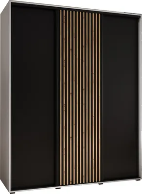 Produktbild von MEBLE KRYSPOL Sapporo 1 Schrank mit 3 Schiebetüren  - 205,2x190x60 cm - Weiß Schwarz Artisan