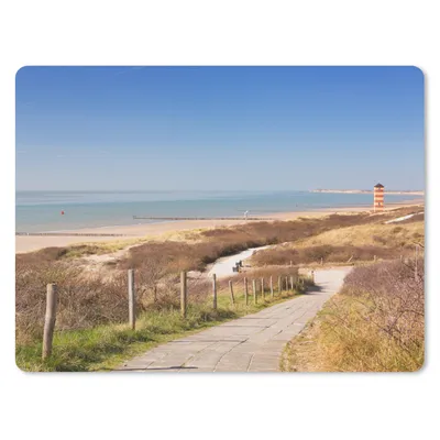 Produktbild von MuchoWow® Mauspad Mousepad Strand - Meer - Leuchtturm - Niederlande 40x30 cm - Mousepads - Maus Mat - Pad - Mausunterlage - Anti Rutsch