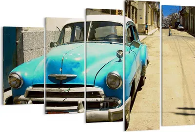 Produktbild von Bild auf Leinwand - Leinwandbild - Auto Klassiker Kuba Havanna - 150x100cm - Wand Bild - Wanddeko - Leinwanddruck - Bilder - Kunstdruck - Wanddekoration - Leinwand bilder - Wandkunst - EG150x100-1401