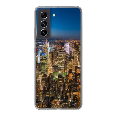 Produktbild von MuchoWow® Handyhülle Schutzhülle Hülle für Samsung Galaxy S21 FE New York - Farben - Nacht Silikon Softcase Handy Hülle - Mobiltelefonhülle