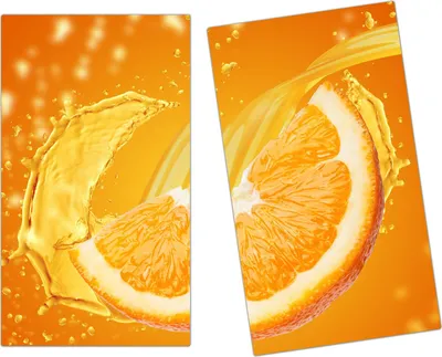 Produktbild von Spritzschutz Herdabdeckplatte Schneidebrett aus Glas Orangensaft 2-Teilig (60x52cm)