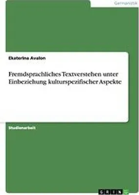 Produktbild von Fremdsprachliches Textverstehen unter Einbeziehung kulturspezifischer Aspekte