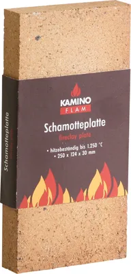 Zdjęcie produktu dla Szamot Płyty szamotowe Kamień szamotowy Szamot 250 x 124 x 30 mm