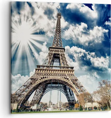 Produktbild von Bild auf Leinwand - Leinwandbild - Architektur gebäude stadt eiffel - 70x70cm - Wand Bild - Wanddeko - Leinwanddruck - Bilder - Kunstdruck - Wanddekoration - Leinwand bilder - Wandkunst - AC70x70-2435