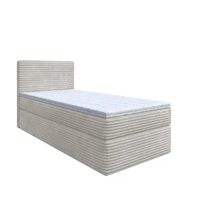 Produktbild von Bett Boxspringbett SENO MINI ohne Topper mit Bettkästen - Doppelbett, Stauraum, Schlafzimmer, Polsterbett 90x200, Beige - Tilia 03