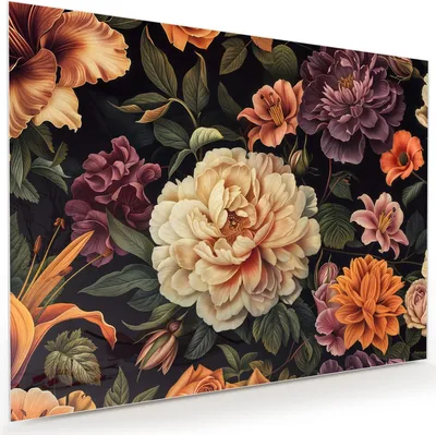 Produktbild von Glasbild 120x90cm in XXL für Wohnzimmer, Schlafzimmer Motiv Blumenwiese Kunst