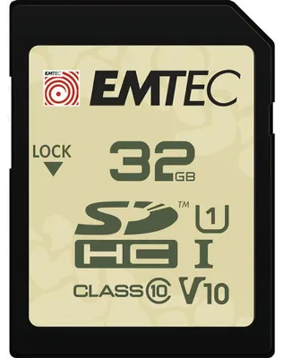 Produktbild von Emtec SD UHS-I V30/V10 OUTDOOR, 32 GB, SDHC, Klasse 10, UHS-I, 90 MB/s, 20 MB/s