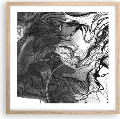 Produktbild von Gerahmtes Poster - Rahmen in heller Eiche - Frau Linie Kunst. - 50x50 cm - Wand Bild - Wanddeko - Wandbilder - Kunstposter - Wandposter - Bilderrahmen - Bilder - Kunstdruck - P2NAC50x50-4687