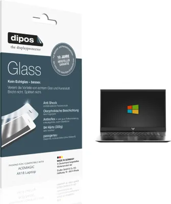 Produktbild von 2x Schutzfolie für ACEMAGIC AX18 Laptop matt - Anti-Shock 9H Folie dipos Glass Kunststoffglas