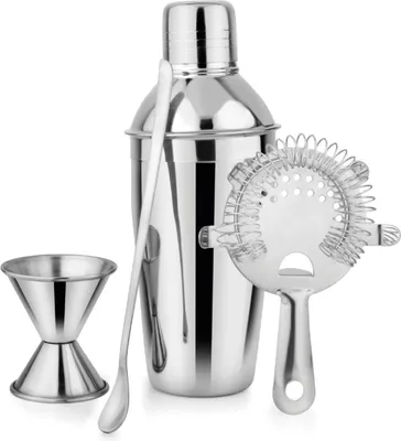 Image de Kit cocktail en acier inoxydable Shaker verre doseur 500ml ouvre-bouteille Barmixer Bar passoire