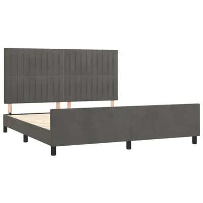 Obrázok produktu pre Posteľ bez matraca tmavosivá 160x200 cm zamat