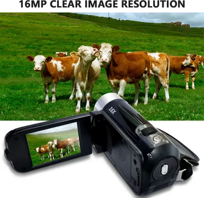 Produktbild von Tragbare 1080P HD Digitalkamera - 16MP DV Camcorder mit 2,7 Zoll LCD, 16x Digitalzoom und eingebautem Akku