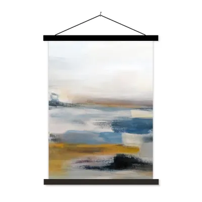 Produktbild von MuchoWow® Textilposter Ölgemälde - Abstrakt 120x160 cm mit schwarzem Rahmen - Magnetischer