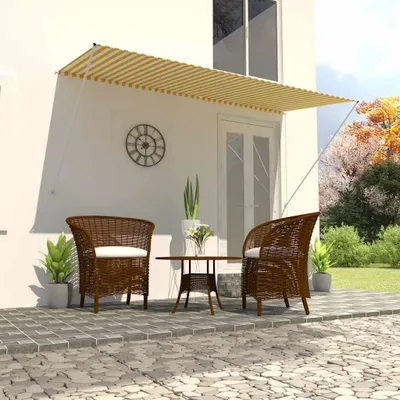 Immagine prodotto di Tenda da sole retrattile 300×150 cm gialla e bianca