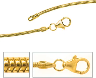 Produktbild von JOBO Schlangenkette 333 Gelbgold 1,4 mm 50 cm Gold Kette Halskette Karabiner