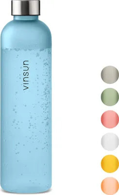 Produktbild von Trinkflasche 1L Sport Flasche Schraubverschluss BPA frei für Kohlensäure Vinsun