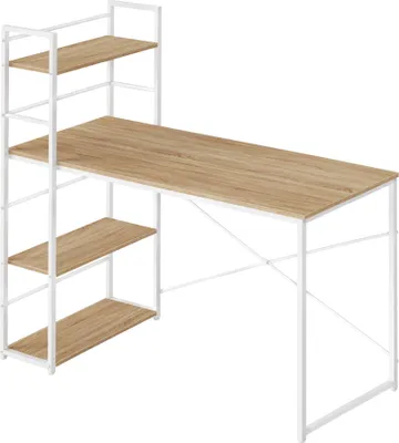 Produktbild von Schreibtisch MAX 4.0 SONOMA mit Regal und weißen Beinen 120x44 cm