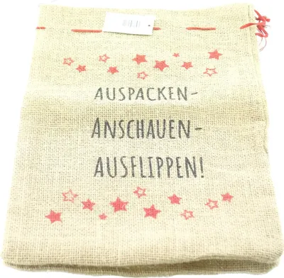 Produktbild von Weihnachtlicher Jutesack mit Aufdruck auspacken anschauen ausflippen 36 x 48 cm