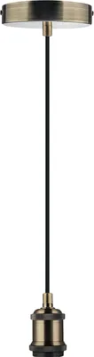 Produktbild von LUXULA Lampenfassung, E27, Metall, 1,5 m Textilkabel, messing antik