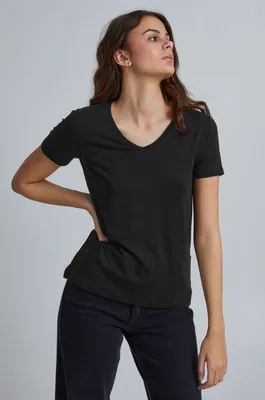 Produktbild von b.young BYREXIMA V-NECK TSHIRT V-NECK TSHIRT - Damen T-shirt Kurzarm Shirt Basic mit V-Ausschnitt
