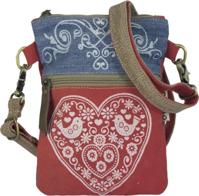 Produktbild von Domelo klein Trachtentasche Canvas Umhängetasche Damen  Tasche Dirndltasche Handtasche Crossbody Bag Schultertasche Canvastasche Wiesn Accessoires Frauen Taschen Geschenke