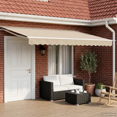 Image de vidaXL Store à enroulement manuel beige 4 x 3 m