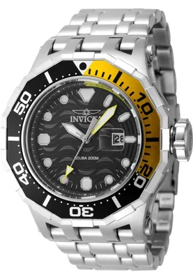 Zdjęcie produktu dla Invicta Pro Diver 47841 Zegarek Męski - Mechanizm Kwarcowy - Stal Nierdzewna z Czarną Tarcza - 52 mm