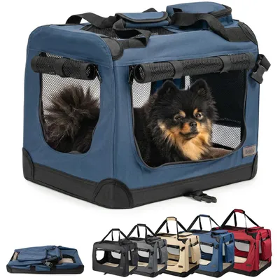 Zdjęcie produktu dla Składana transporówka dla psa, 50x34x36 cm, do 10 kg, z uchwytami do transportu