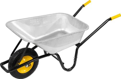 Image de Brouette Strend Pro Premium Fortis BLACK ES, roue pneumatique gonflable, galvanisee, 85 L, max. 250 kg (demontee)