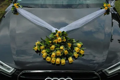 Produktbild von Brautauto-Dekoration mit Rosen für die Hochzeit