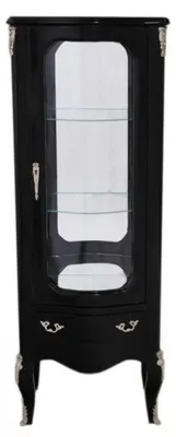 Immagine prodotto di Casa Padrino Barock, vetrina nera, 130 cm - Elegante vetrina in legno e vetro