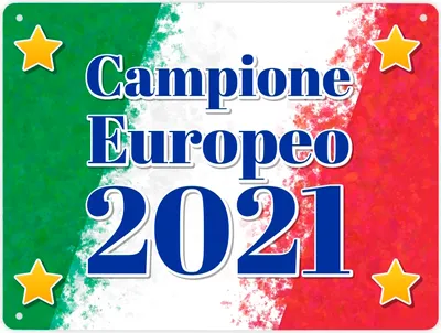 Produktbild von Metallschild XL in 21x28 cm italienisches Motiv und Spruch - Campione Europeo