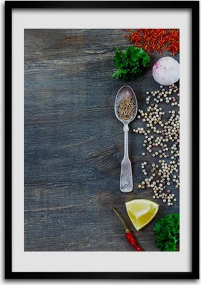 Produktbild von Bild - Bilderrahmen - Foto - 70 cm x 100 cm - MDF - Rahmen - Wandkunst - Gewürze und Kräuter