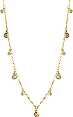Produktbild von V Collier 925/- Sterling Silber 40+5cm gelb Zirkonia weiß 358250286V