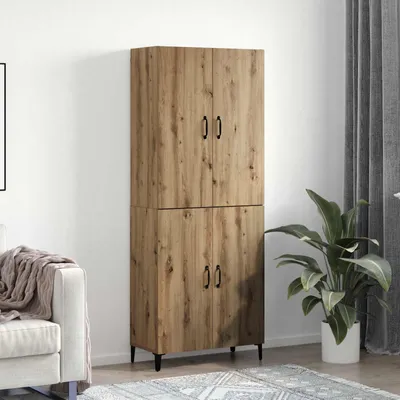 Image de vidaXL Meuble haut, 2 pièces, chêne artisanal, 69,5 x 34 x 180 cm, panneaux de particules
