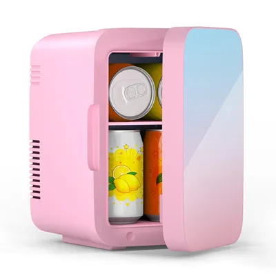 Productafbeelding van Puluomis Mini-koelkast, 4 liter, met koel- en verwarmingsfunctie, van 5°C tot 60°C, 220-240V/12V, ≤30dB, stille koelbox/warmbox, draagbaar voor cosmetica, dranken, auto